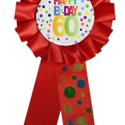 60 Jahre Happy Birthday Dots Rosette