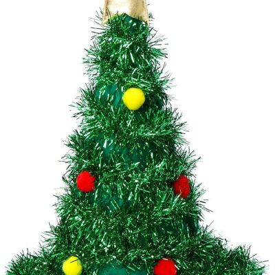 Gorro Árbol de Navidad Verde con Estrella Dorada