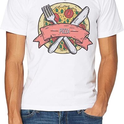 Weißes Pizzasauce Dallas T-Shirt