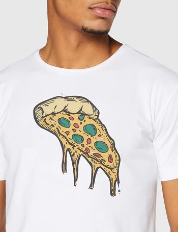 T-shirt Blanc Slice de Pizza 2