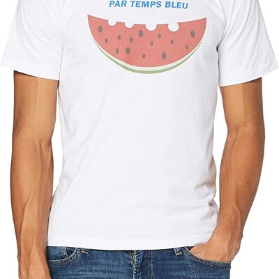 Wassermelonenweißes T-Shirt im blauen Wetter