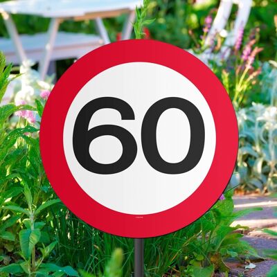 Panneau de signalisation de jardin 60 ans