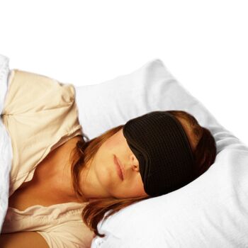 Masque de sommeil noir, dimensions: 19 x 9 cm 3