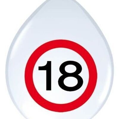 18 Years Traffic Sign Balloons - 8 pieces