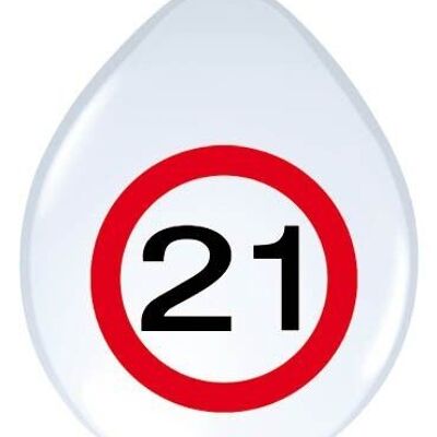 21 Years Traffic Sign Balloons - 8 pieces