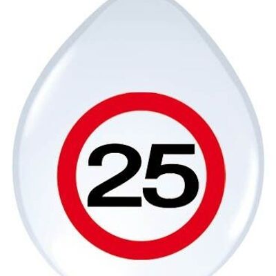 25 Years Traffic Sign Balloons - 8 pieces