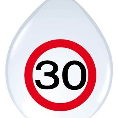 30 Years Traffic Sign Balloons - 8 pieces