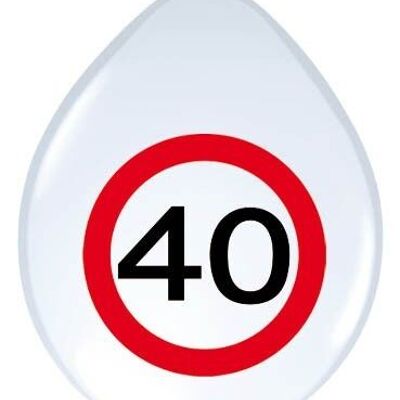 40 Years Traffic Sign Balloons - 8 pieces