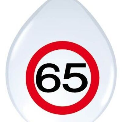 65 Years Traffic Sign Balloons - 8 pieces