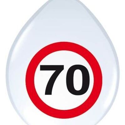 70 Years Traffic Sign Balloons - 8 pieces