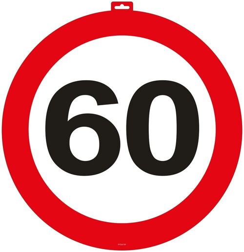 60 Jaar Verkeersbord Deurbord - 47cm