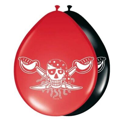 Red Pirate balloons - 8 pieces