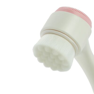 Facial cleansing / massage brush, L 13 cm, Ø 4 cm thick Toray hair + silicone pad