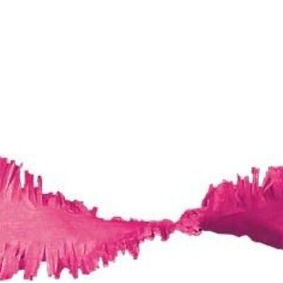 Guirnalda de papel crepé rosa oscuro - 24 metros