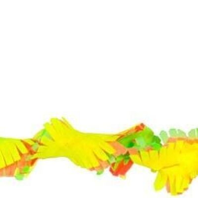 Guirlande en papier crépon arc-en-ciel fluo - 18 mètres