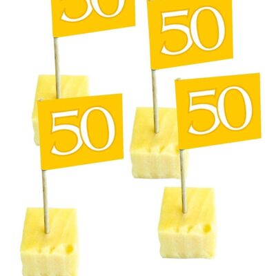 50 Years Gold Flag Picks - 50 Stück
