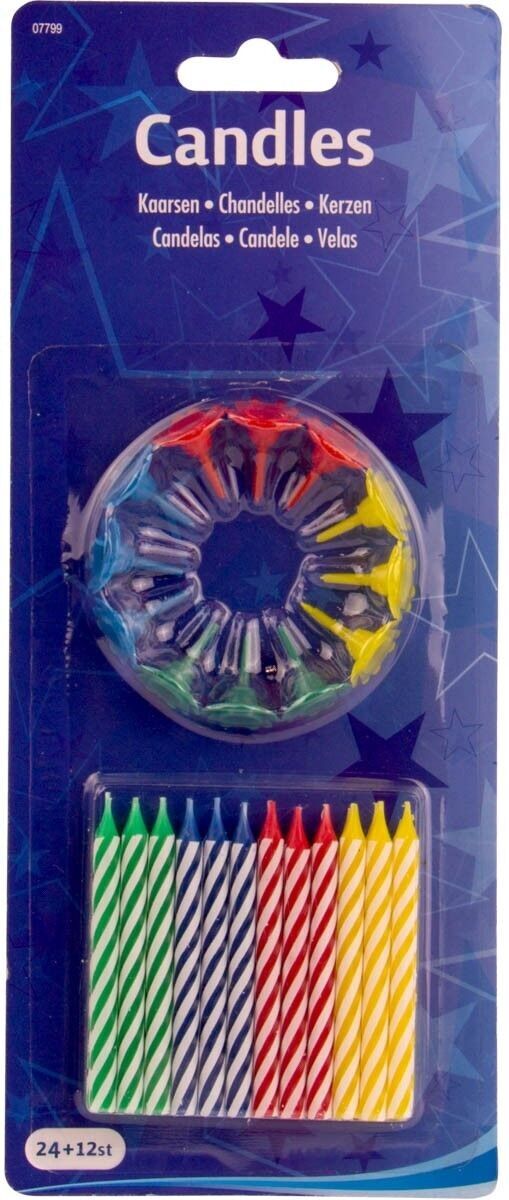 Set di candele di compleanno - 24 pezzi