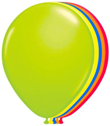 Ensemble de ballons multicolores de couleur fluo - 100 pièces 1