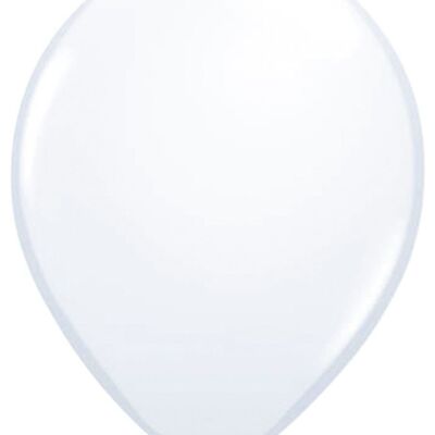 Weiße Metallic-Luftballons 30 cm - 100 Stück