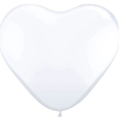 Ballons en forme de coeur Blanc - Paquet de 8