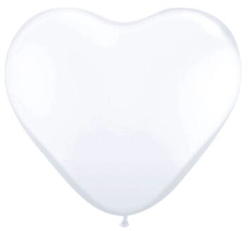 Ballons en forme de coeur Blanc - Paquet de 8 1