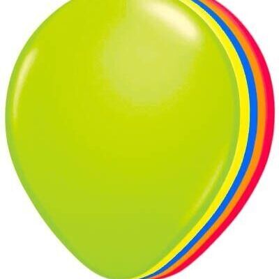 Ballons fluo multicolores 25 cm - 8 pièces