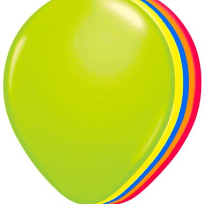 Ballons fluo multicolore 25 cm - 50 pièces