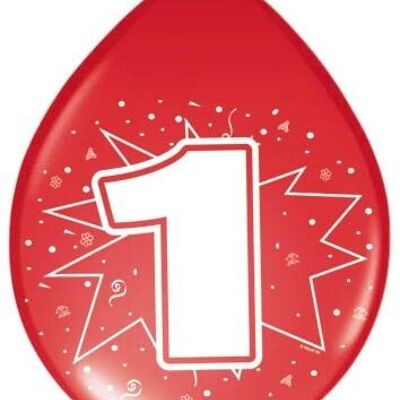 1 Year Balloons - Pack of 8