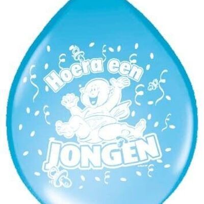 Geboorte Ballonnen - Hoera een Jongen - 8 stuks