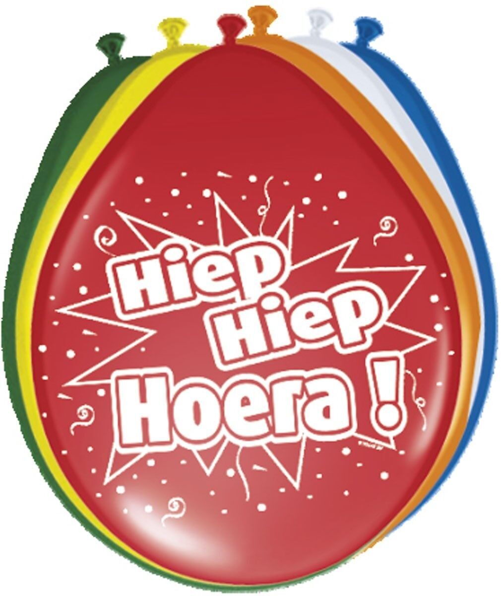 Palloncini di compleanno Hip Hip Hooray - 8 pezzi