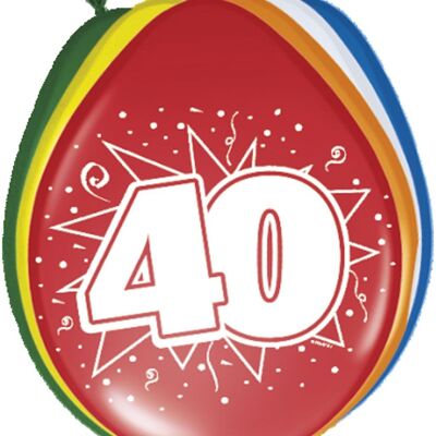Palloncini 40 anni Multicolore - 8 pezzi