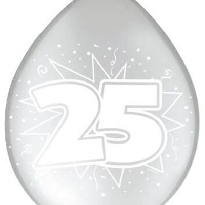 25 Jahre Silberballons - 8 Stück
