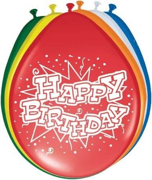 Happy birthday ballonnen 30cm - 8 stuks
