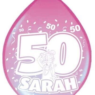 50 Jaar Sarah Ballonnen 30cm - 8 stuks