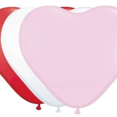 Heart Shaped Balloons Mixed Colors - Pack of 8