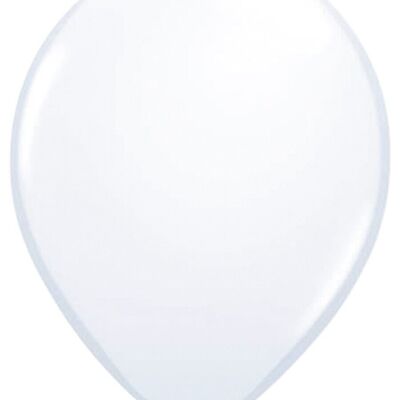 Weiße Metallic-Luftballons 30 cm - 10 Stück