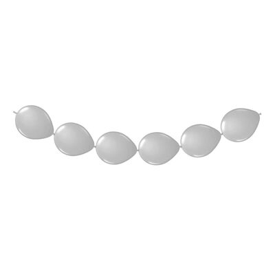 Silver Metallic Balloon Garland - Button Balloons - 3 meters