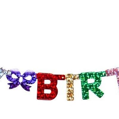 Buchstabengirlande 'Happy Birthday' holografisch