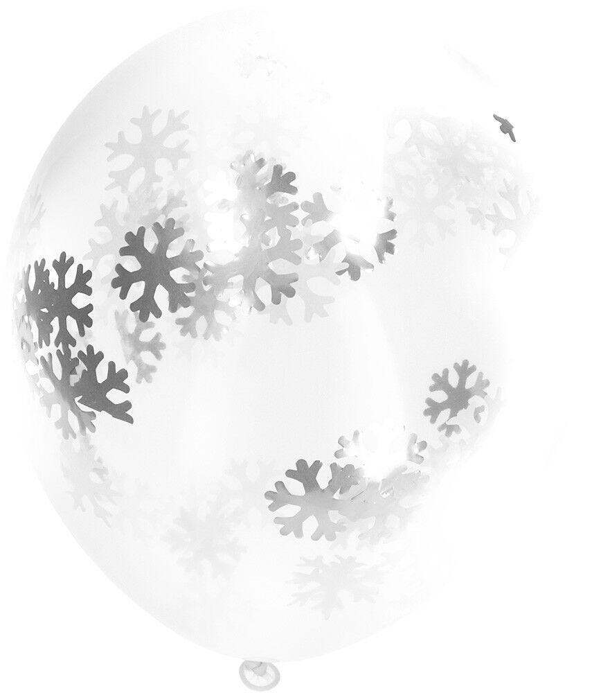 Palloncini Con Fiocchi Di Neve Confetti 30cm - 4 pezzi