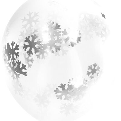 Globos con Copos de Nieve Confeti 30cm - 4 piezas