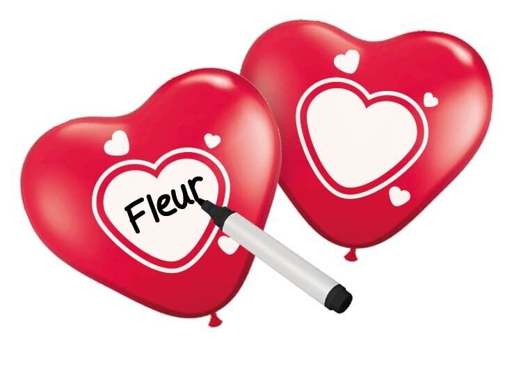 Beschreibbare Herzballons 6 Stück