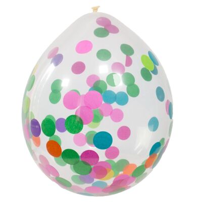 Balloons with Multicolored Confetti 30cm - 4 pieces