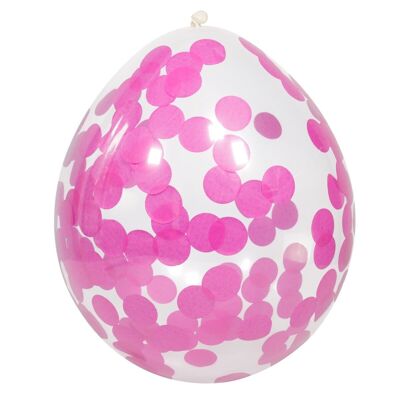 Balloons with Pink Confetti 30cm - 4 pieces