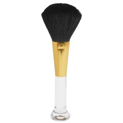 Stand powder brush, acrylic / gold, natural hair, height: 17.5 cm