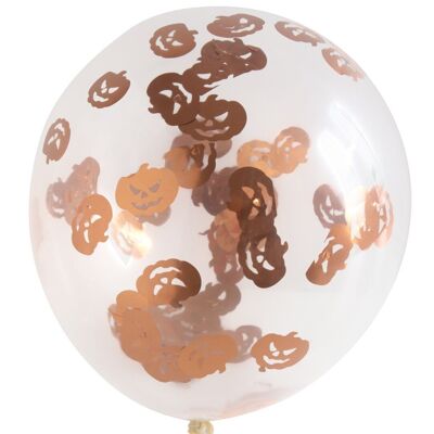 Balloons with Pumpkin Confetti 30cm - 4 pieces