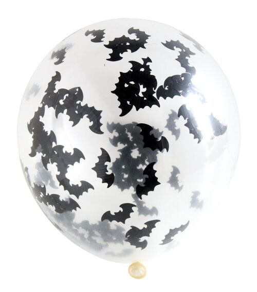 Ballonnen met Vleermuis Confetti 30cm - 4 stuks