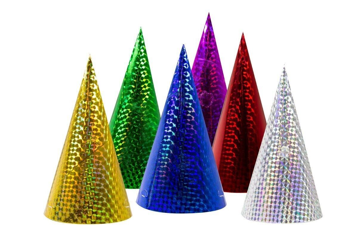Pointed hats prismatic assorted - 6 pieces