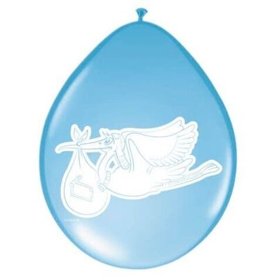 Blue Birth Balloons Stork - 8 pieces