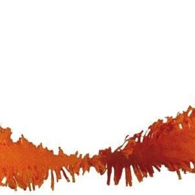 Girlande aus orangefarbenem Krepppapier - 6 Meter