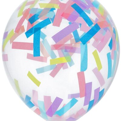 Ballons avec Confettis Candy Pastel 30cm - 4 pièces